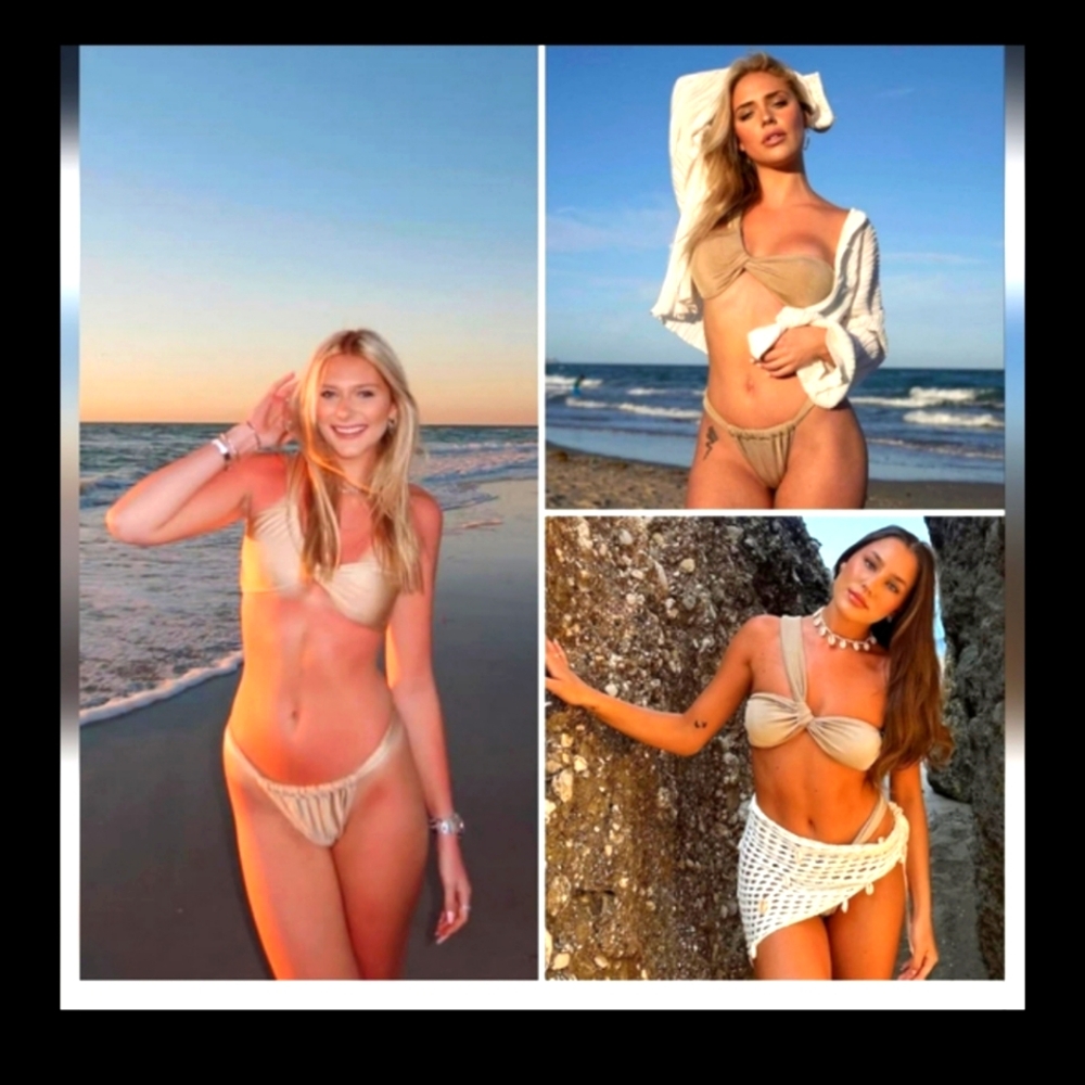 Nwt Size S Elegant Gold Bikini Set
